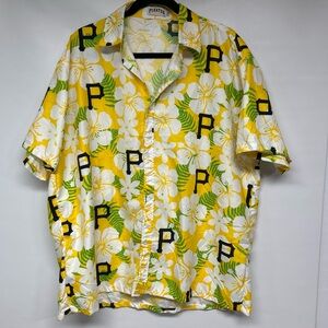 Pirate Themed Yellow Floral Men's Casual Shirt